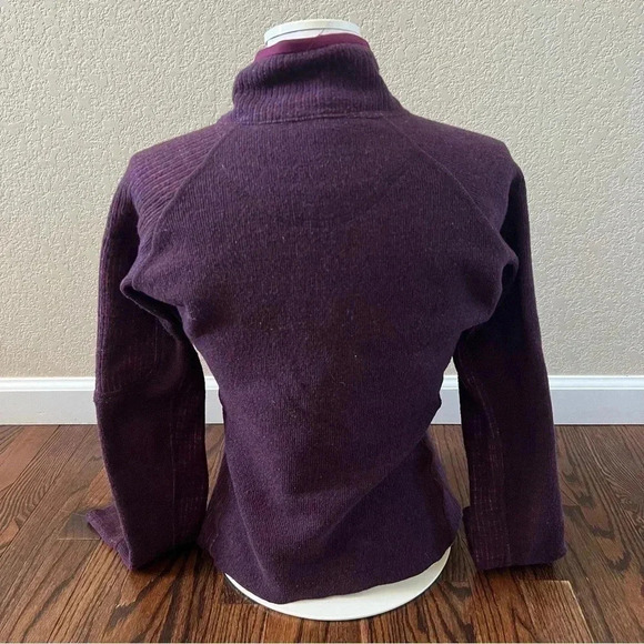 Mountain Hardwear Sarafin Cardigan Full Zip Sweater Women Sm Wool Blend Purple - Picture 3 of 16